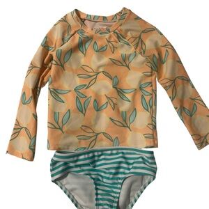 Cat & Jack Orange and Green Rashguard Set for Swim